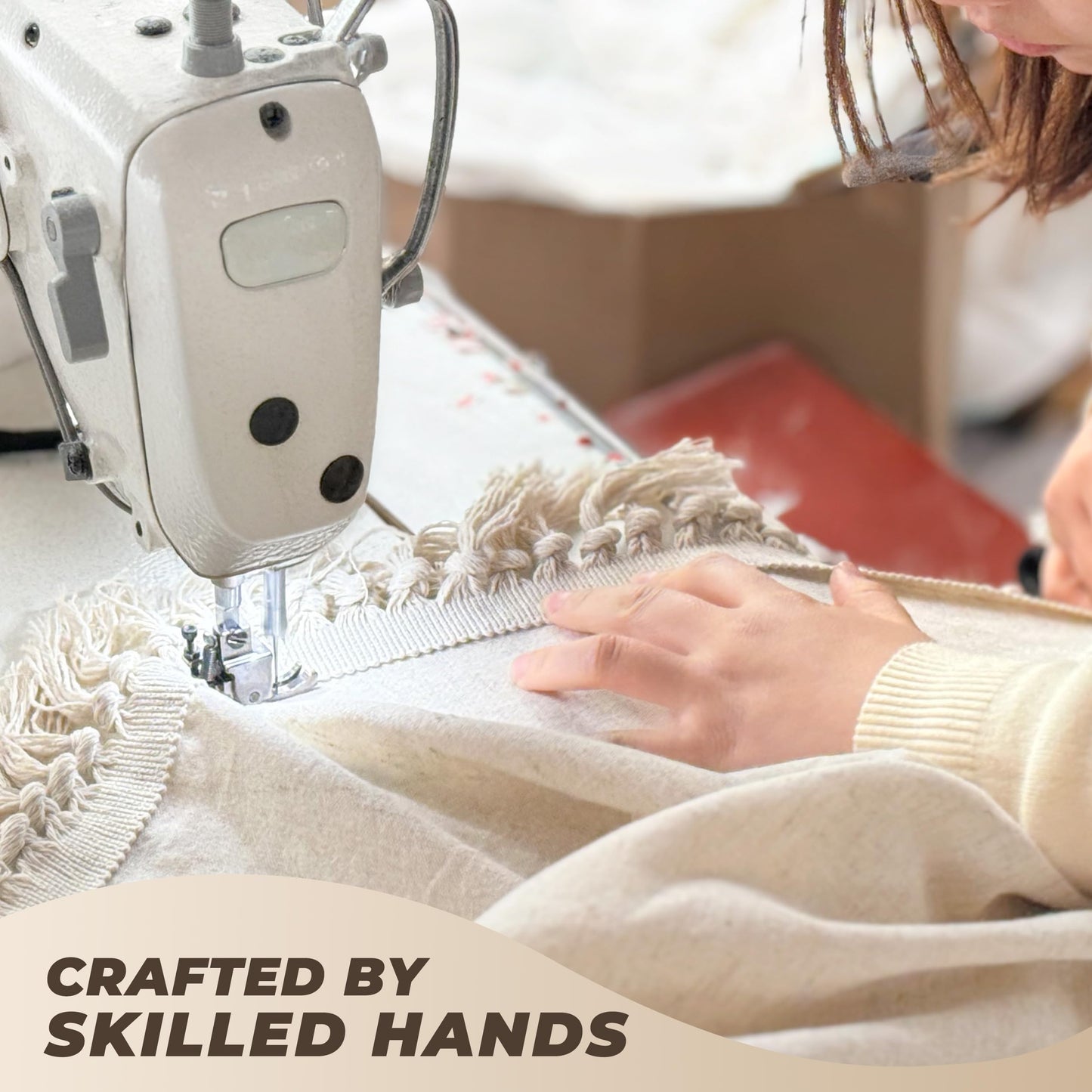 TURKIO Linen Shower Curtain Boho Beige Shower Curtains for Bathroom Thick Fabric Shower Curtain with Tassels Neutral Shower Curtains Rustic Farmhouse…