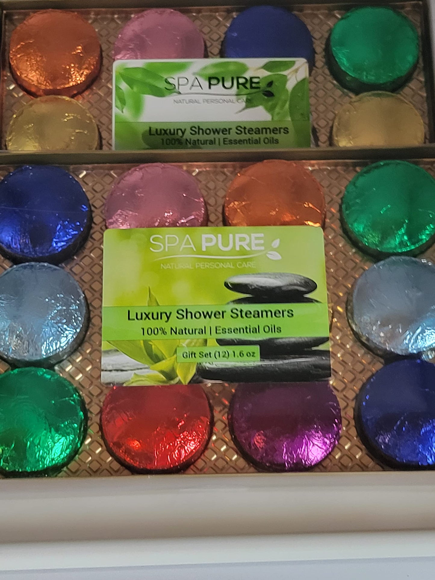 Spa Pure Shower Tablet Aromatherapy: 2 Gift Sets Made in USA with 100% Pure Essential Oils (24 Count)