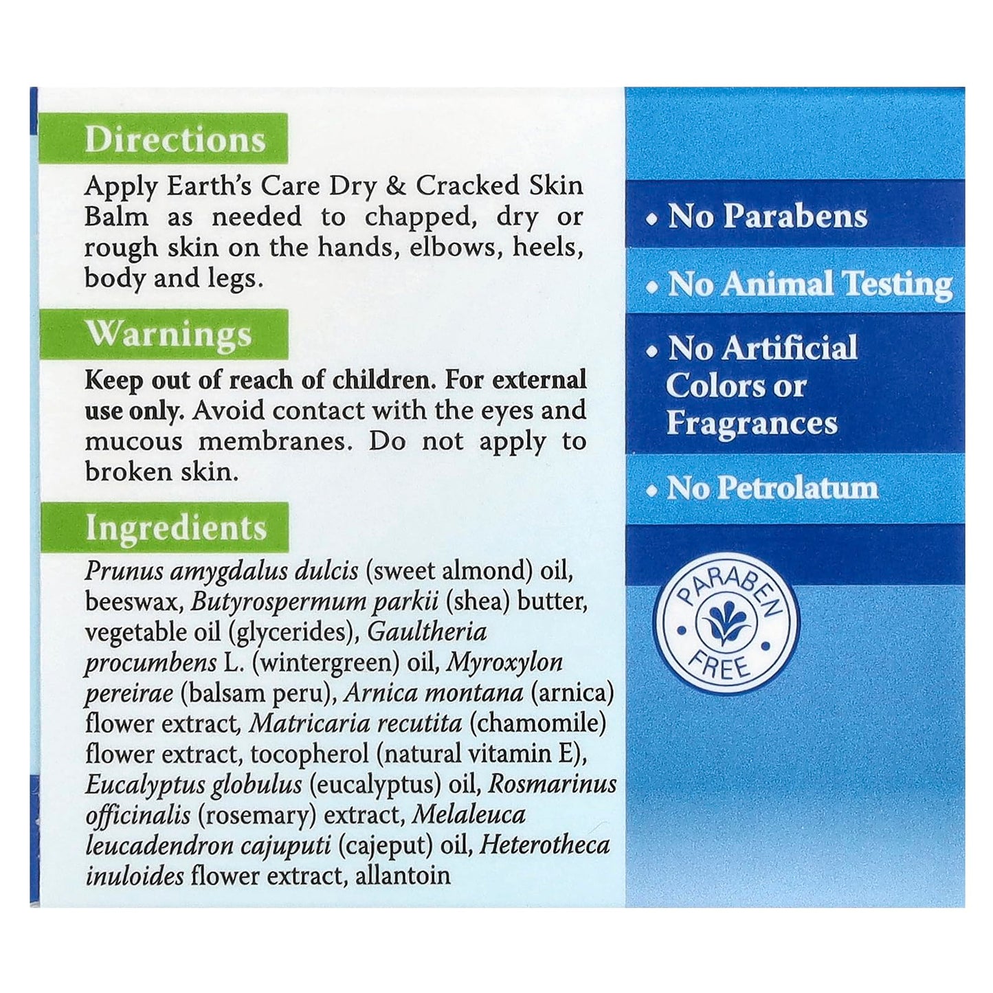 Earth's Care Dry and Cracked Skin Balm Moisturizer for Dry Skin