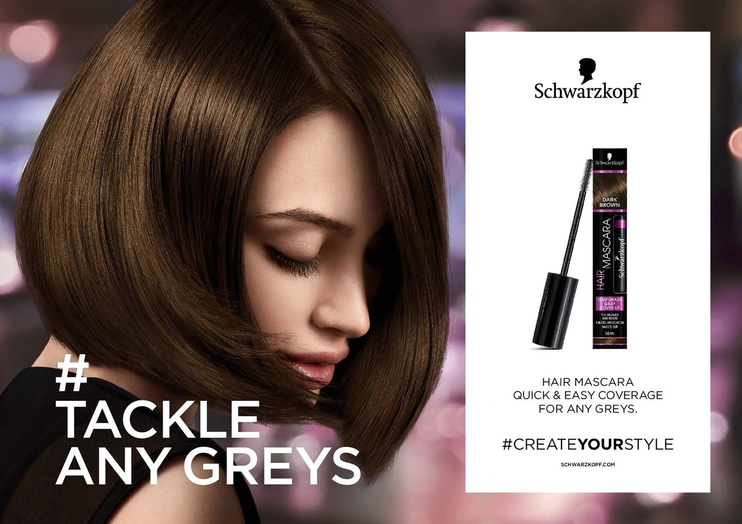 Schwarzkopf Hair Mascara, Dark Brown, 0.54 ounce