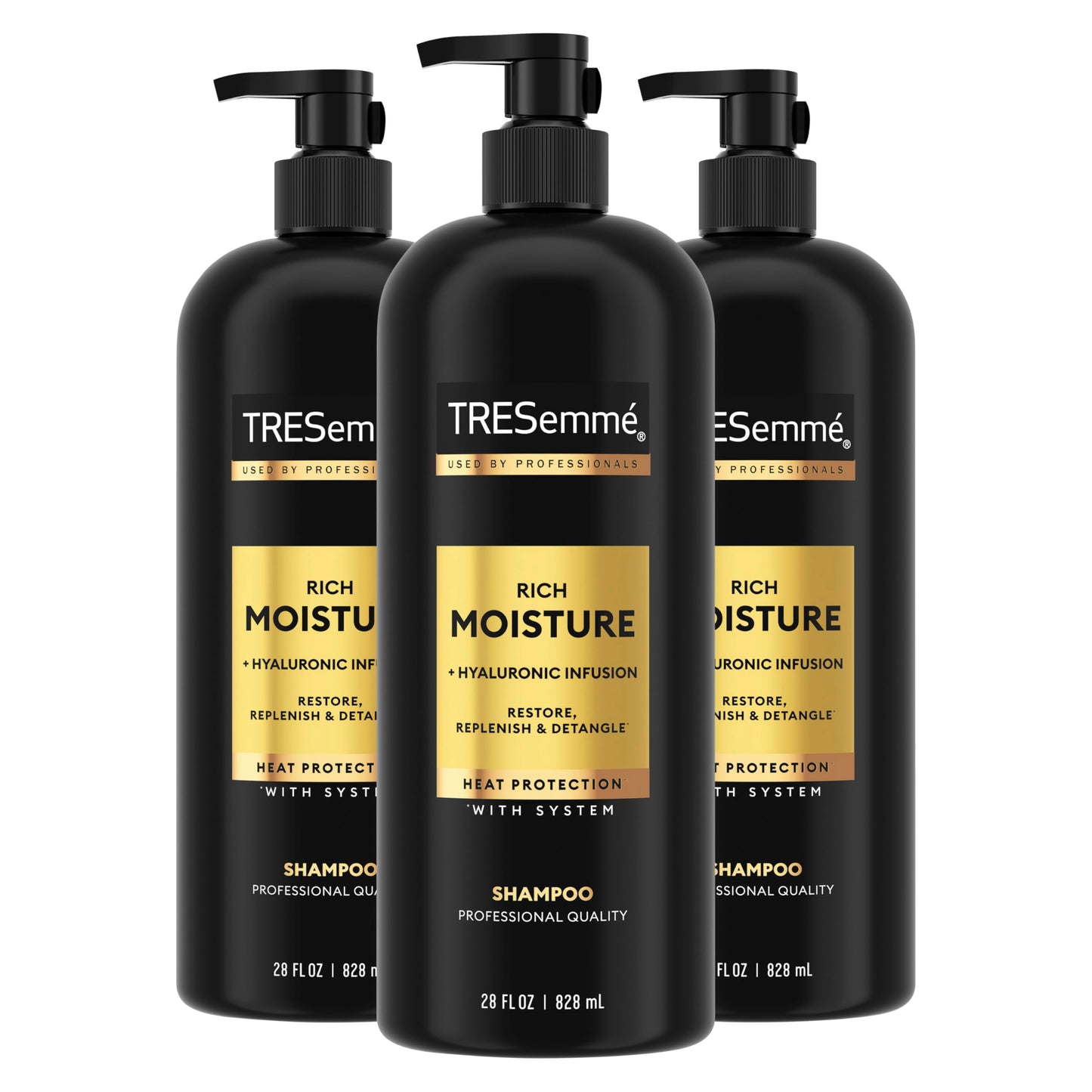 TRESemmé Rich Moisture Hydrating Shampoo 3 Count for Dry Hair Formulated With Pro Style Technology 28 Fl Oz Beauty and Personal Care TRESemmé Default Title