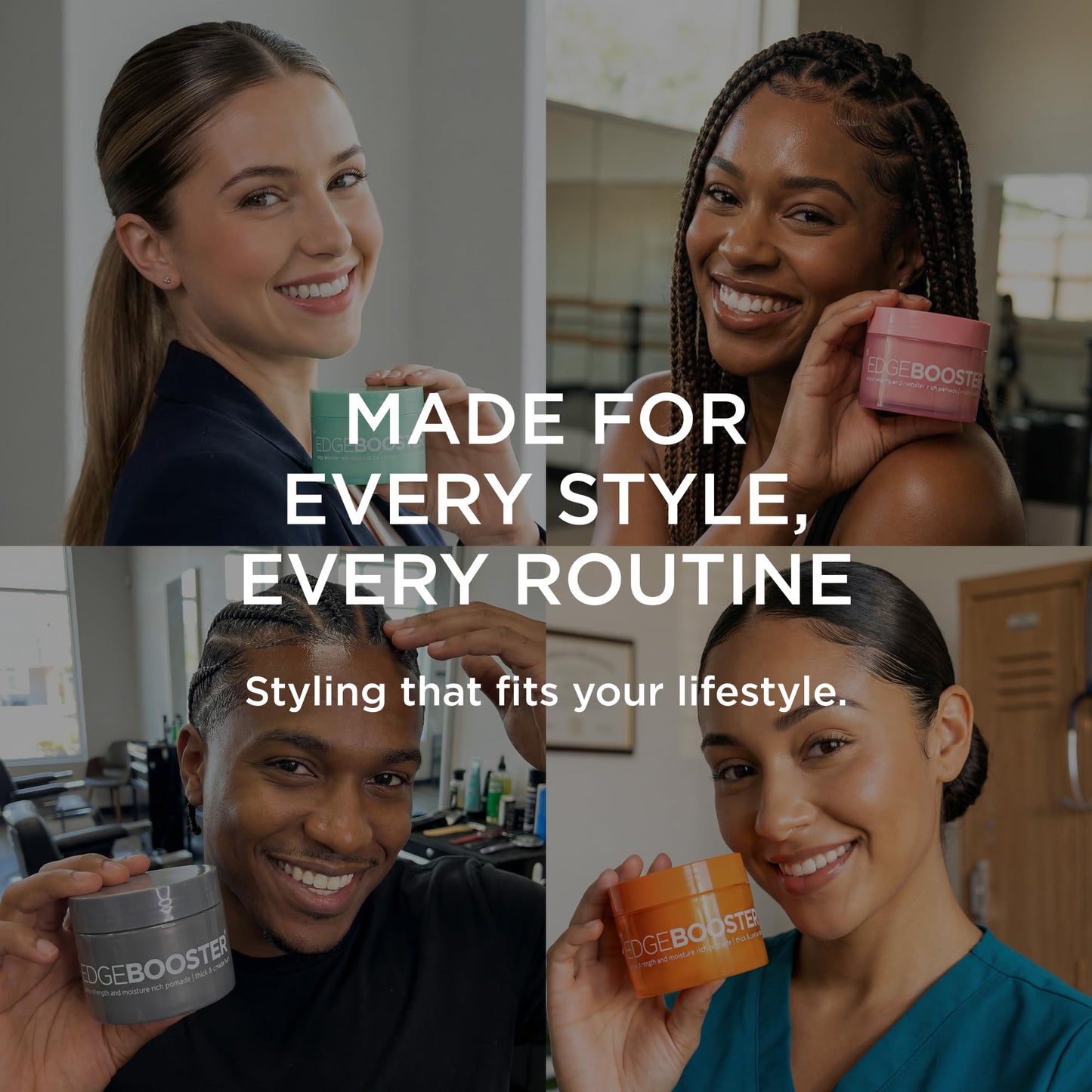 Style Factor Edge Booster Extra Strength & Moisture Rich Pomade | Strong Hold Edge Control Gel for Thick & Coarse Hair | High Shine, Non-Greasy