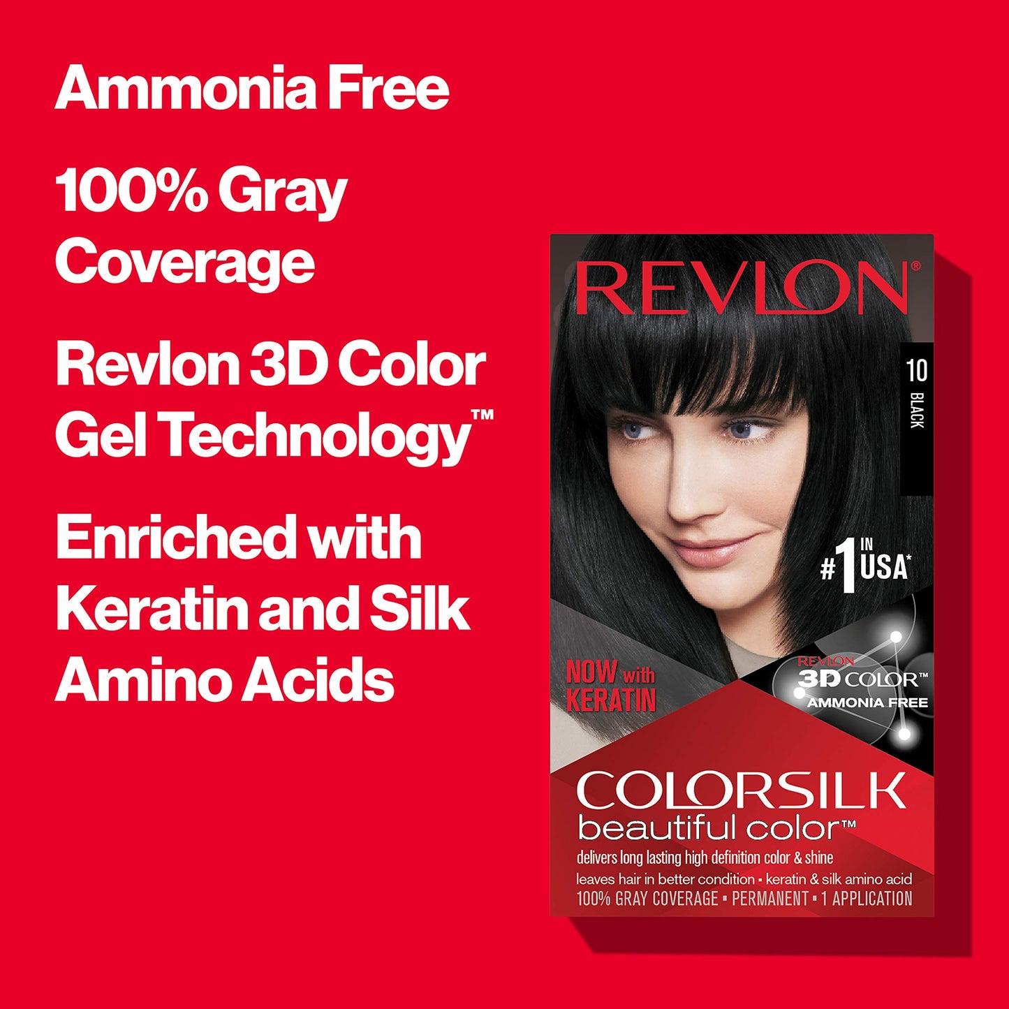 REVLON Colorsilk Beautiful Color Permanent Hair Color with 3D Gel Technology & Keratin, 100% Gray Coverage Hair Dye, 81 Light Blonde