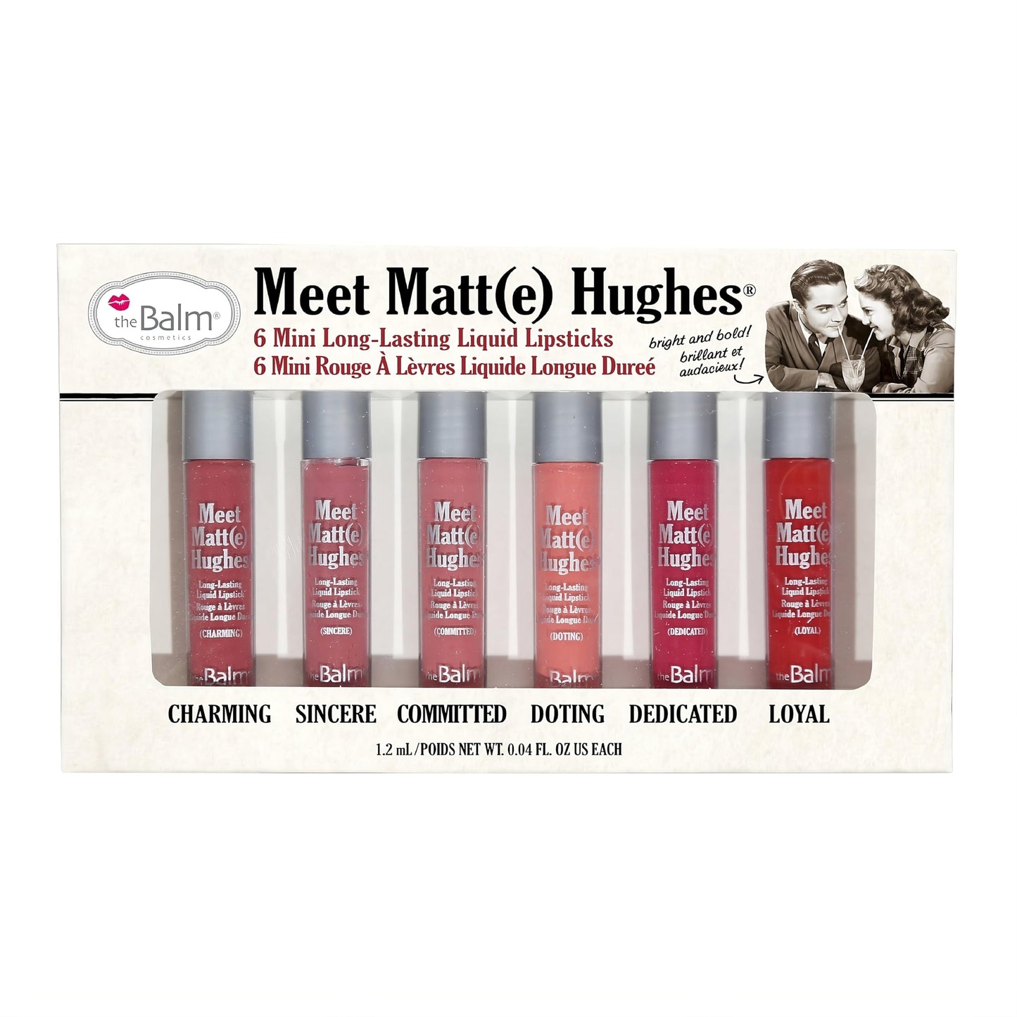theBalm Meet Matt(e) Hughes Set of 6 Mini Long-Lasting Liquid Lipsticks, 0.04 Ounce (Pack of 6) - Volume 1