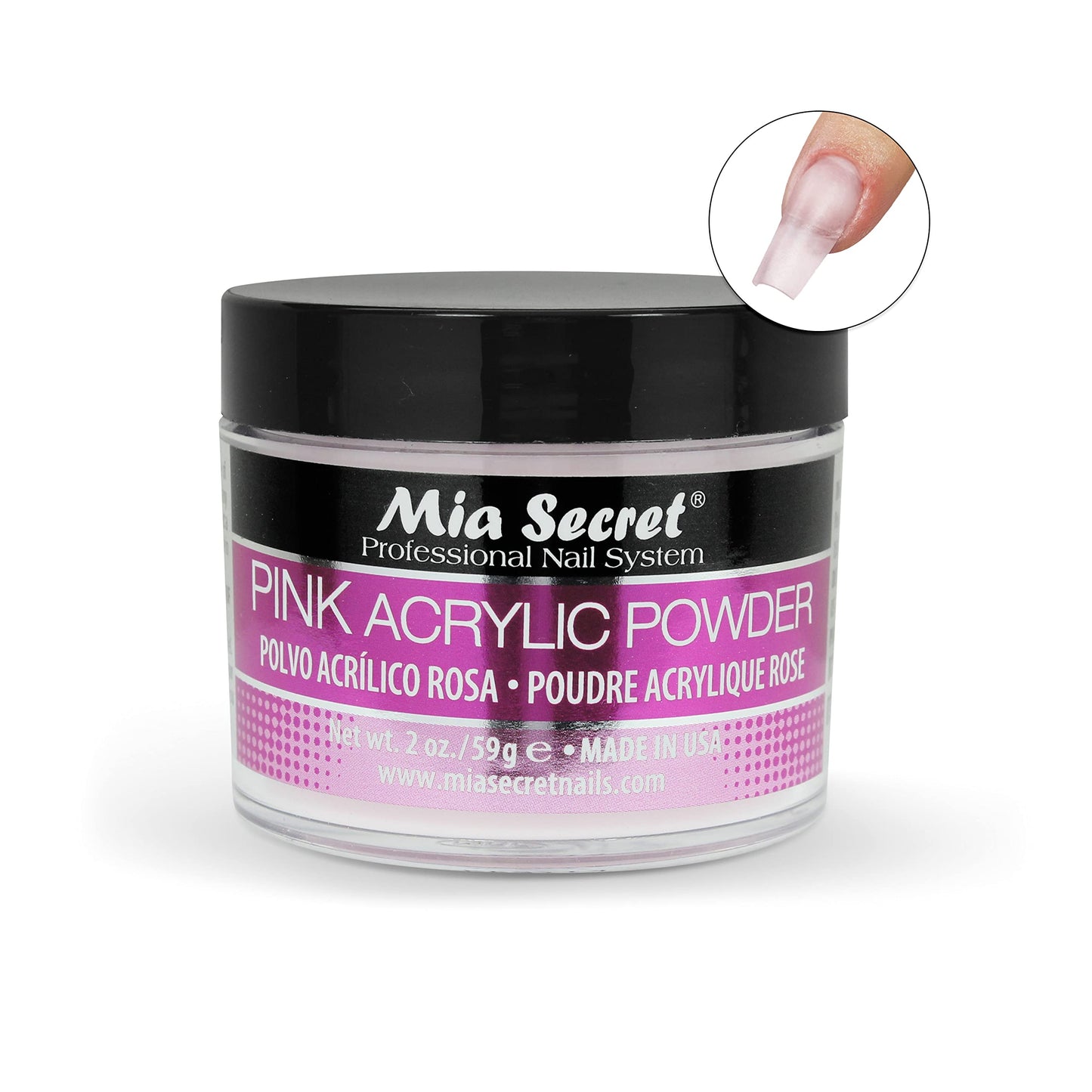 Mia Secret Professional Acrylic Nail System Pink Acrylic Powder 2 OZ