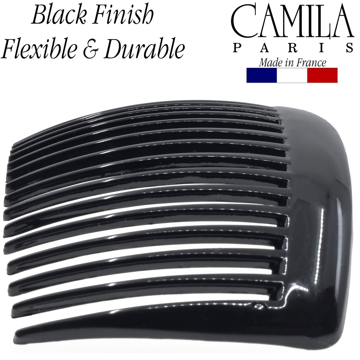 Camila Paris CP2910 French Side Combs Large Curved, Black French Twist Hair Combs Decorative, Strong Hold Hair Clips for Women Bun Chignon Up-Do, No Beauty and Personal Care Camila