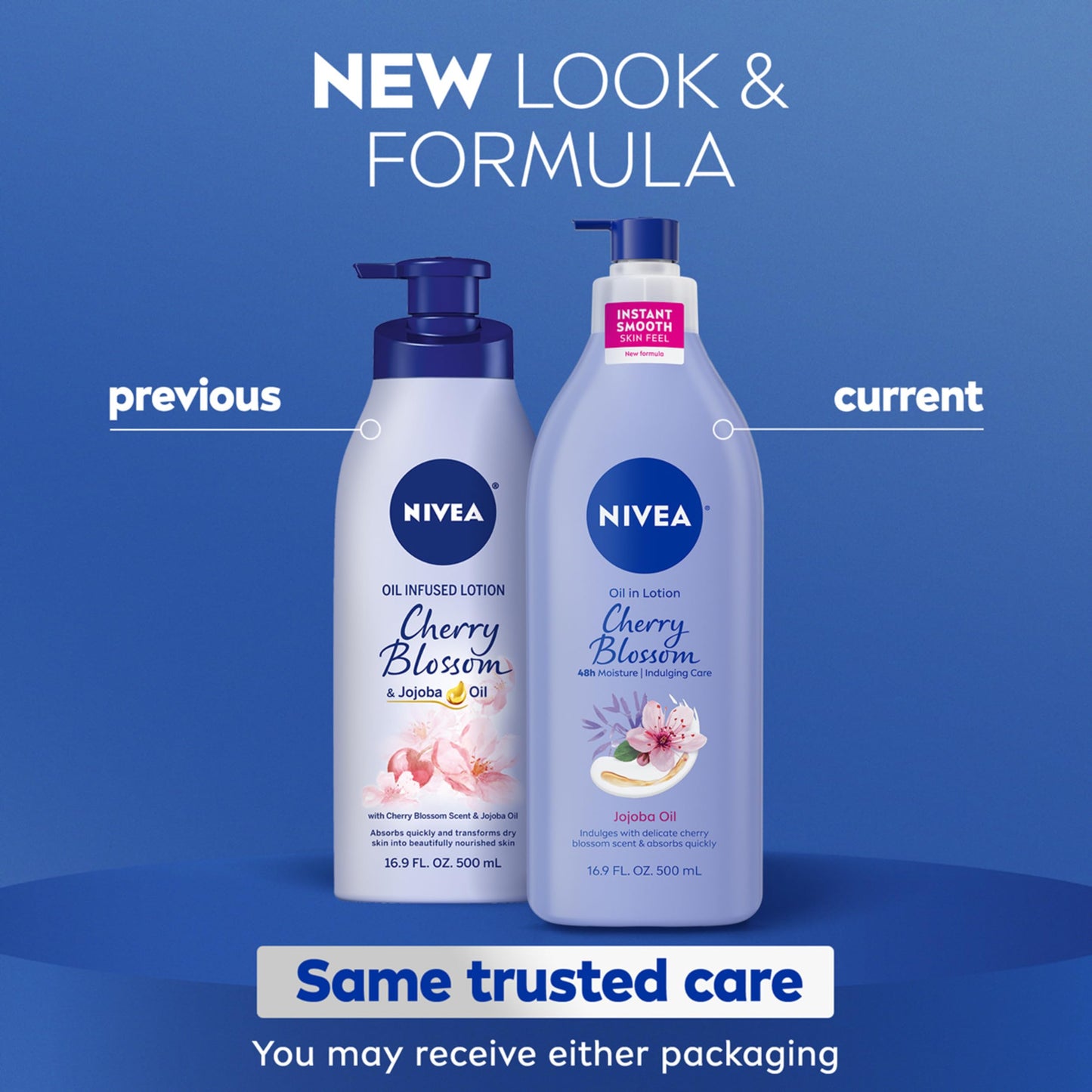 Nivea Lotion Oil-Infused Cherry/Jojoba Oil 16.9 Ounce Pump (500ml) (2 Pack)