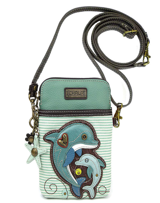 Chala Handbags Dolphin Cellphone Crossbody Handbag - Dolphin Lover Collector Fashion CHALA