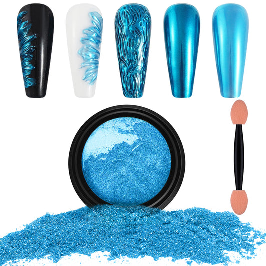 Artdone Chrome Nail Powder, Dark Green Iridescent Aurora Powder Metallic Mirror Effect Pigment Pearlescent Mermaid Pigment Pearl Glitter Dust Kit Beauty and Personal Care Artdone Default Title