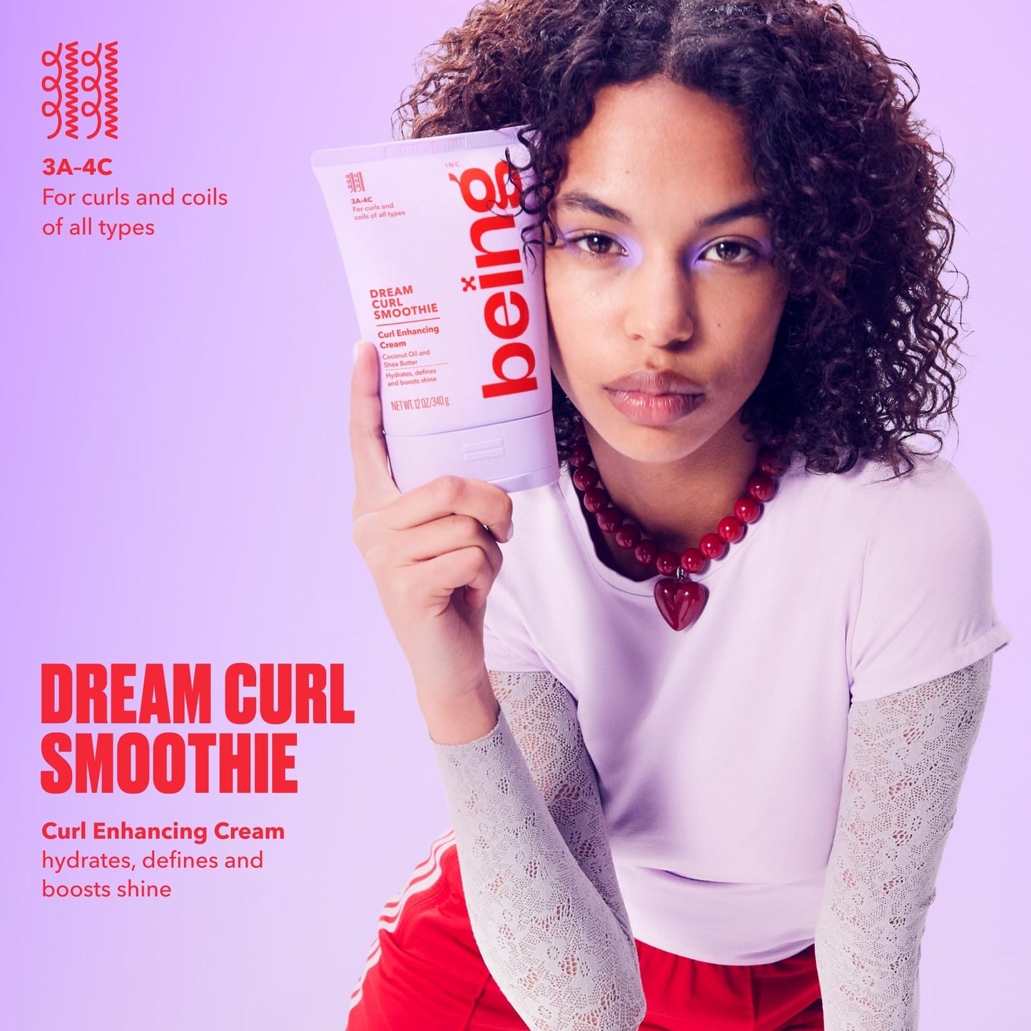 being DREAM CURL SMOOTHIE Curl Enhancing Cream with Coconut Oil and Shea Butter 12 OZ(Pack of 2)
