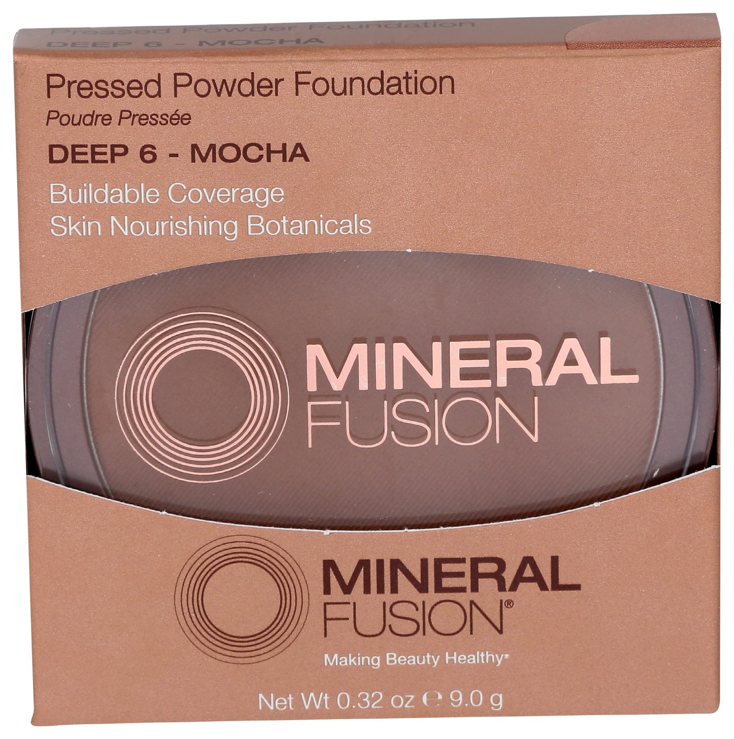 Mineral Fusion Pressed Powder Foundation, Deep 6 - Deep Skin w/Cool Undertones, Age Defying Foundation Makeup with Matte Finish, Talc Free Face