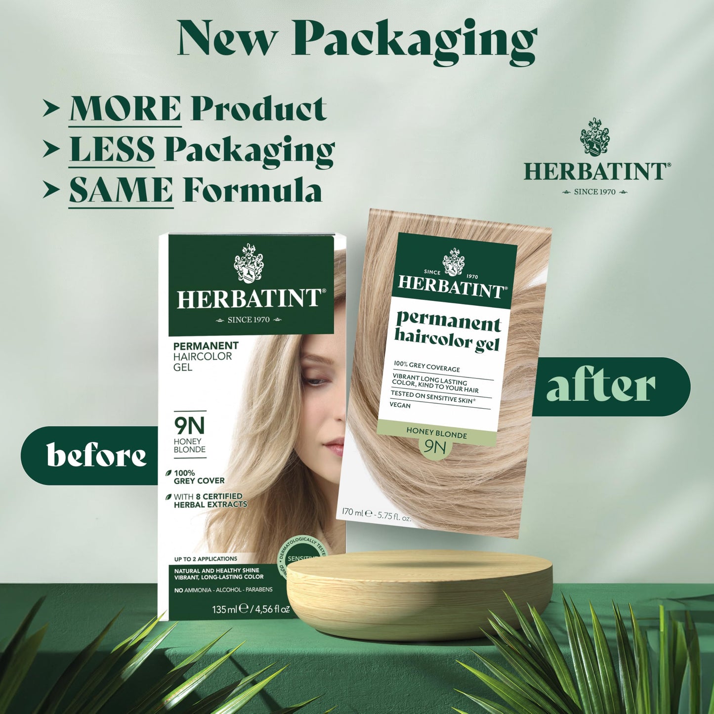 Herbatint Permanent Haircolor Gel, 9N Honey Blonde, Alcohol Free, Vegan, 100% Grey Coverage - 4.56 oz (3 Pack)
