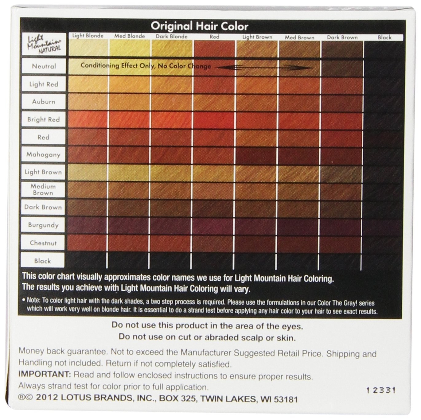 LIGHT MOUNTAIN HENNA,RED, 4 OZ2