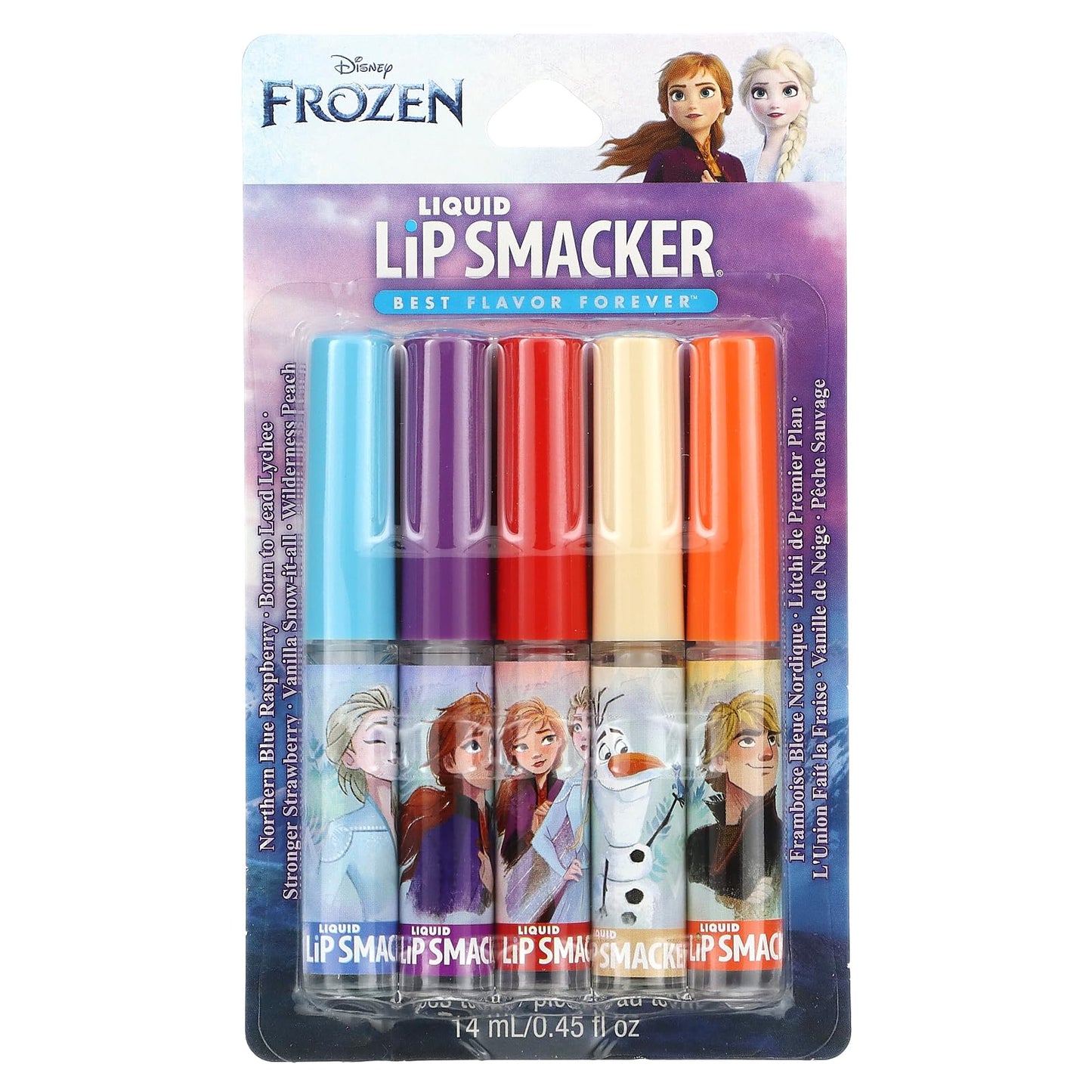 Lip Smacker Disney Frozen 2 Liquid Flavored Lip Balm Party Pack | Dry Lips | For Kids, Men, Women | Stocking Stuffer | Christmas Gift, Set of 5