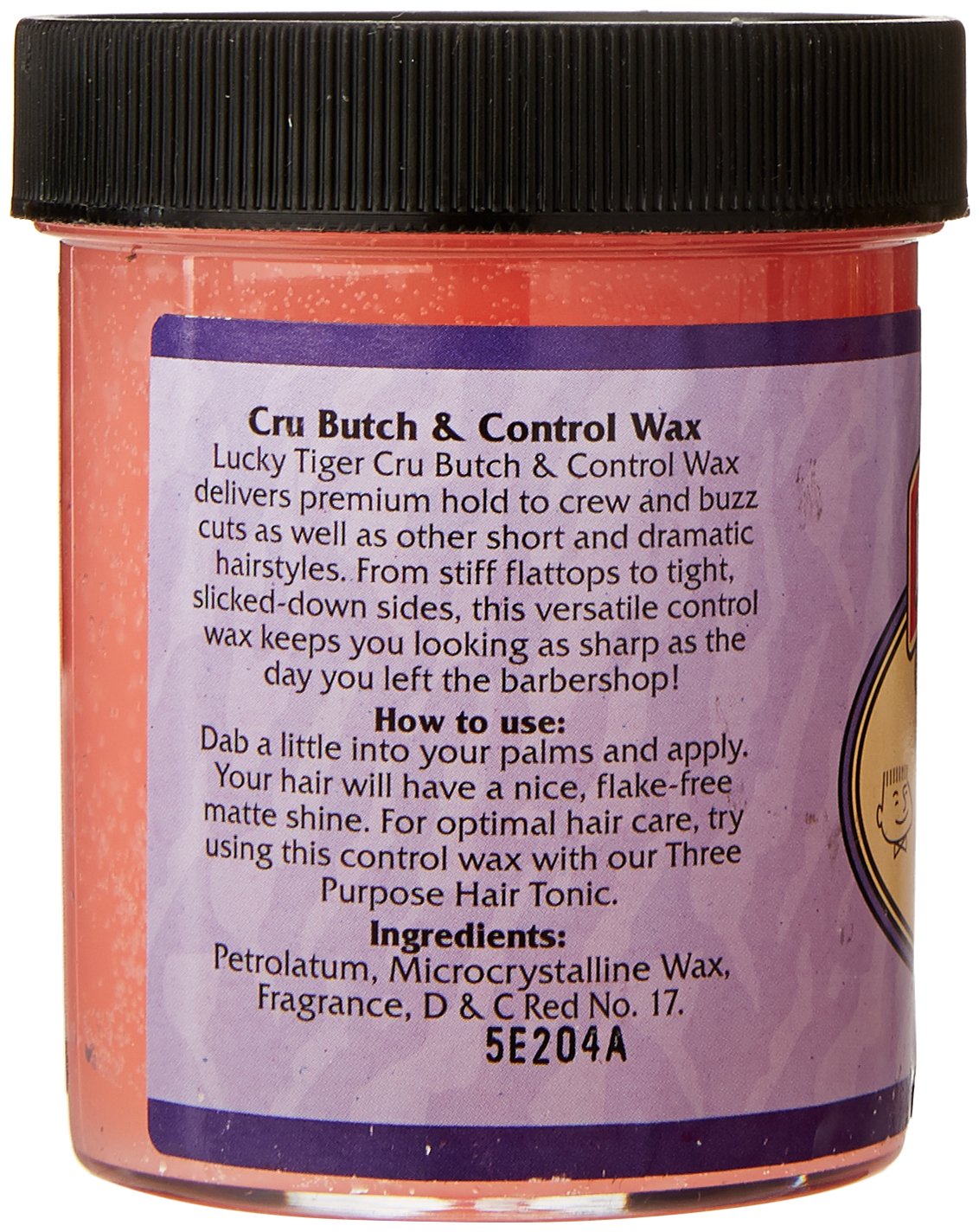 Lucky Tiger Cru-Butch Control Wax (3.5 oz) - Premium Hair Styling Wax for Crew Cuts, Buzz Cuts & Short Hairstyles - Strong Hold, Matte Finish