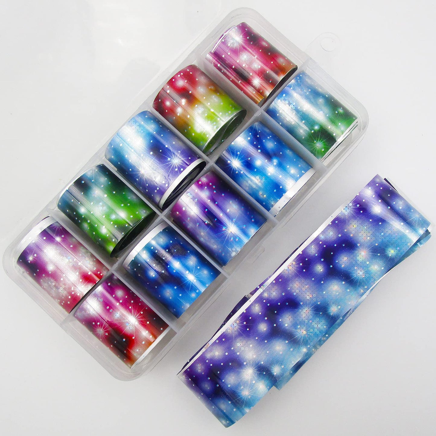 30 Sheet Holographic Transfer Nail Foil Stickers Starry Sky Nail Art Foils Sticker Wraps Metallic Gold Silver Laser Transfer Nail Decals for Manicure