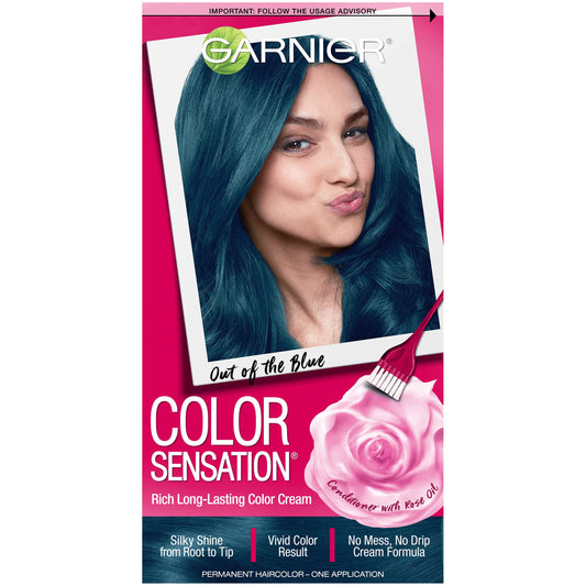 Garnier Color Sensation Hair Color Cream, 6.17 Out of the Blue, Soft Teal Blue Beauty & Personal Care Garnier
