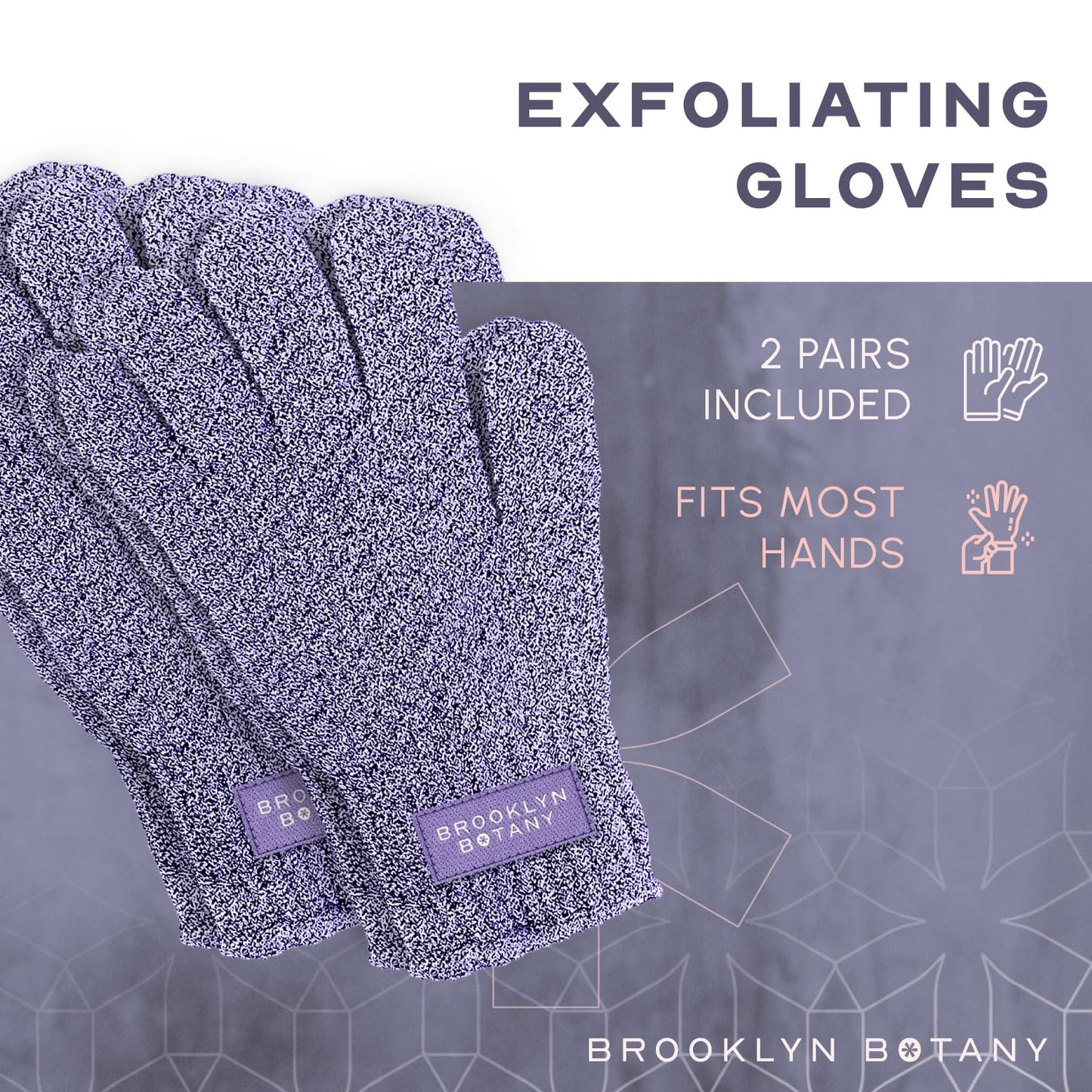 Brooklyn Botany Exfoliating Gloves for Bath and Shower - Heavy Duty Exfoliating Body Scrubber for Massage and Dead Skin Remover for Body - 2 Pairs