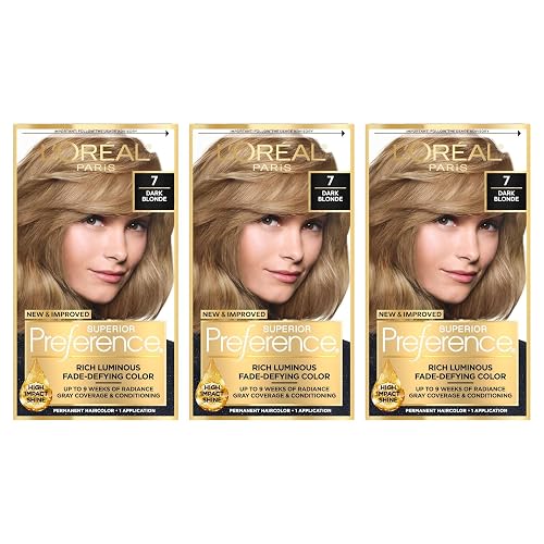 L’Oreal ParisSuperior Preference Rich Luminous Conditioning Colorant, Level 3 Permanent, Dark Blonde/Natural 7 (Pack of 3)