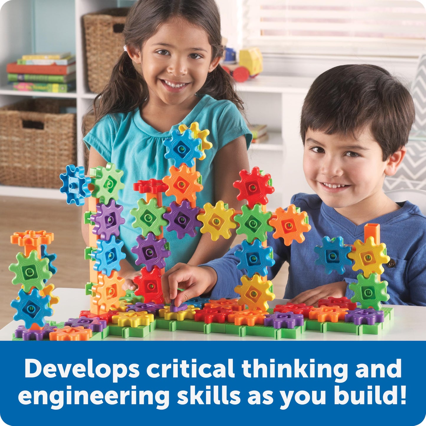 Learning Resources Gears! Gears! Gears! 100-Piece Deluxe Building Set - Preschool STEM Construction Toy for Toddlers and Kids Ages 3+