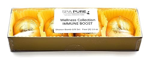 Spa Pure Immune Boost Aromatherapy Shower Steamers Bombs - Shower Bombs with Essential Oils - Unisex Bath Melts - Self Care and Relaxation Shower…