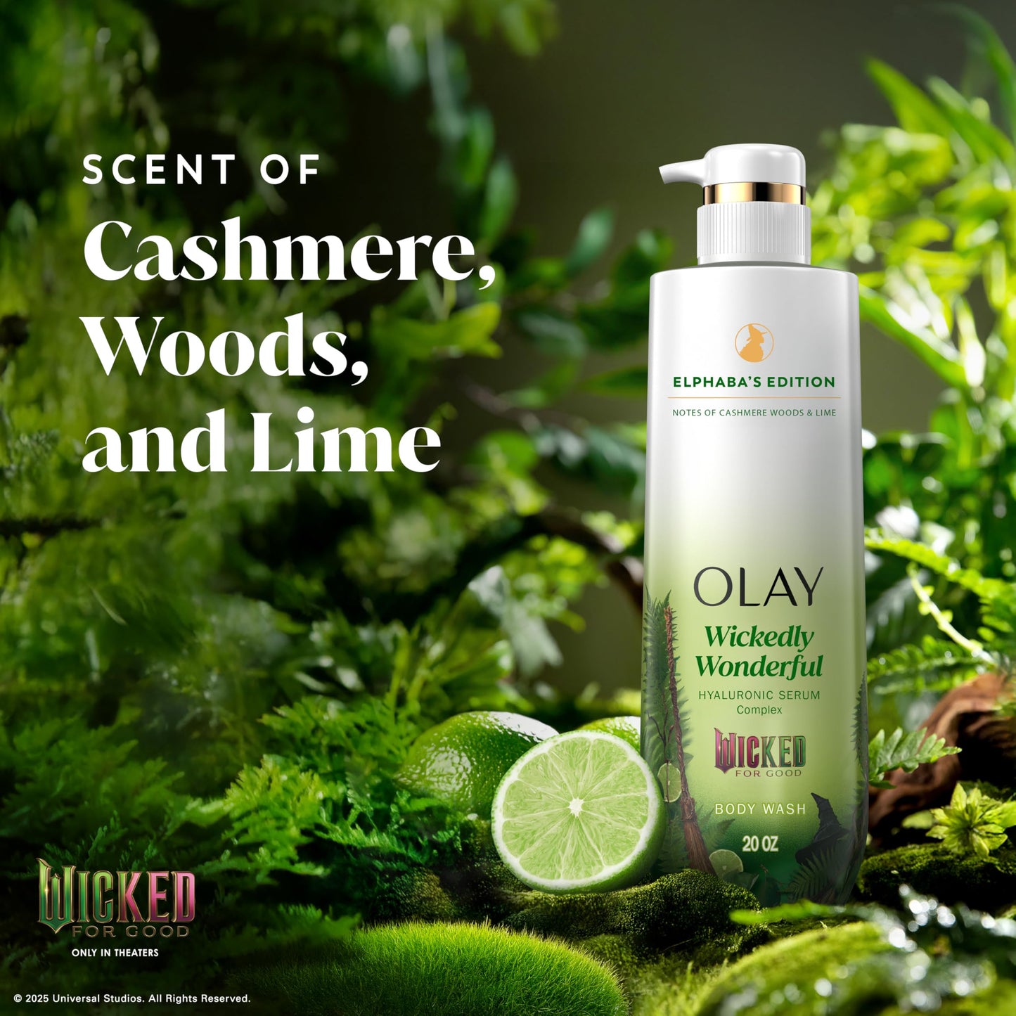 Olay Body Wash for Women, Wickedly Wonderful Elphaba’s Edition, Intensely Hydrating & Renewing, Pro-Hyaluronic Acid Serum with Vitamin B3, For All