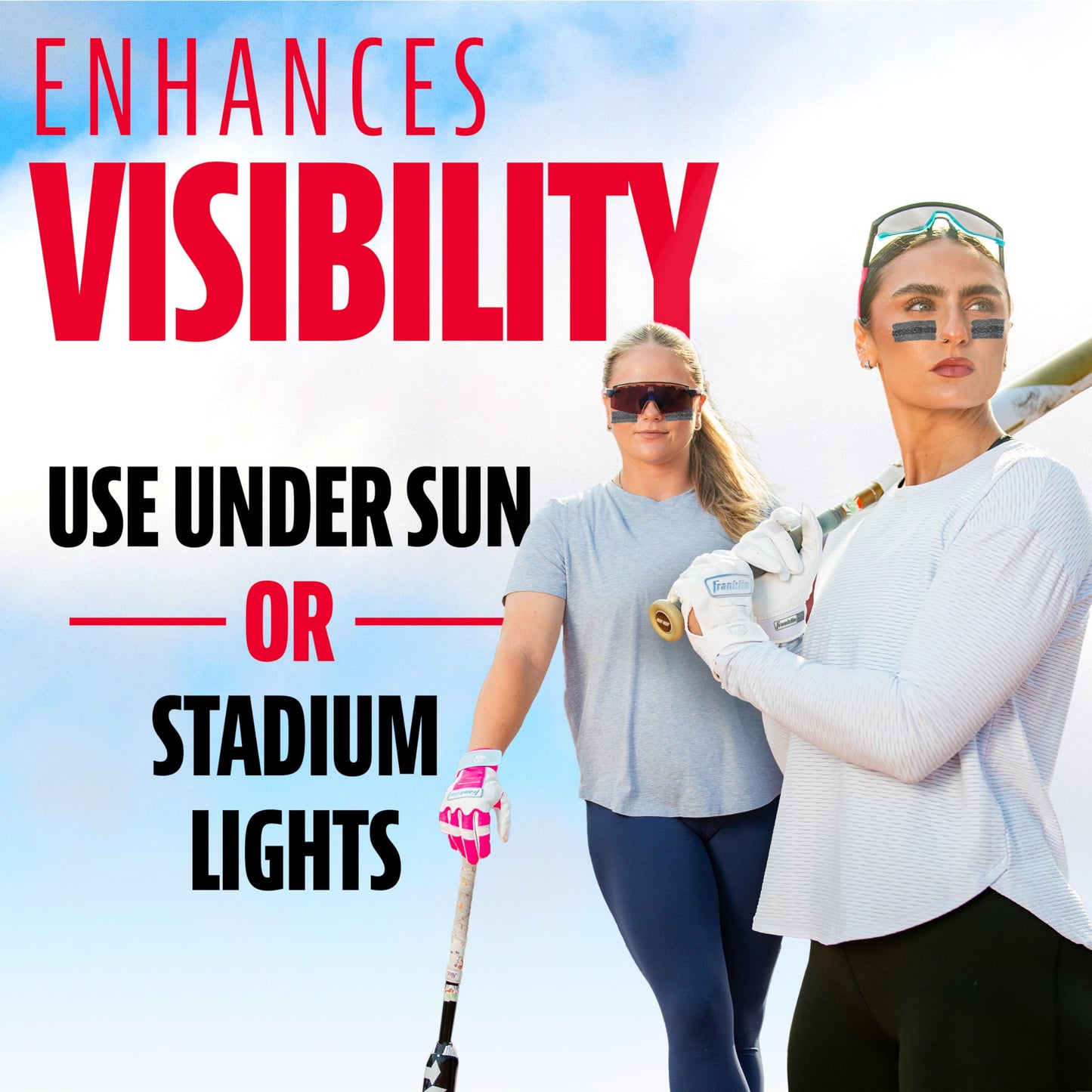 Franklin Sports Eye Black Stick - Baseball Softball + Football Eye Black for Kids + Adults - Sun Glare Reduction - Black Glitter