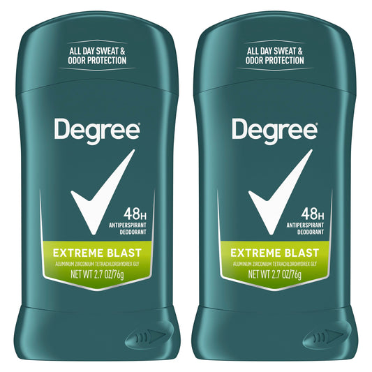 Degree Men Original Protection Antiperspirant Deodorant Extreme Blast Twin Pack 48-Hour Sweat and Odor Protection Antiperspirant For Men 2.7 oz Beauty and Personal Care Degree
