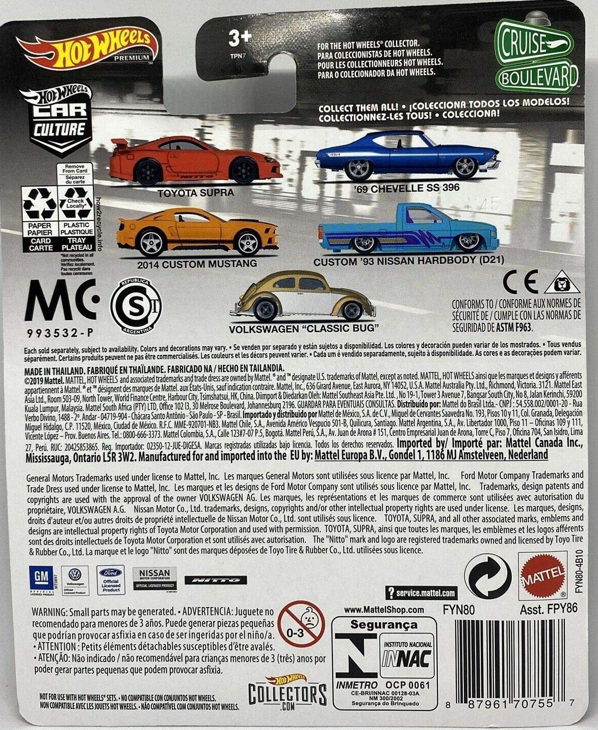 Hot Wheels Car Culture Cruise Boulevard Volkswagen Classic Bug 5/5, Gold/White