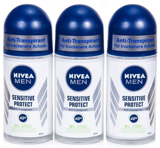 Nivea Men Sensitive Protect Deo Roll-on, Antitranspirant, 3er Pack (3 x 50 ml) Beauty and Personal Care NIVEA MEN