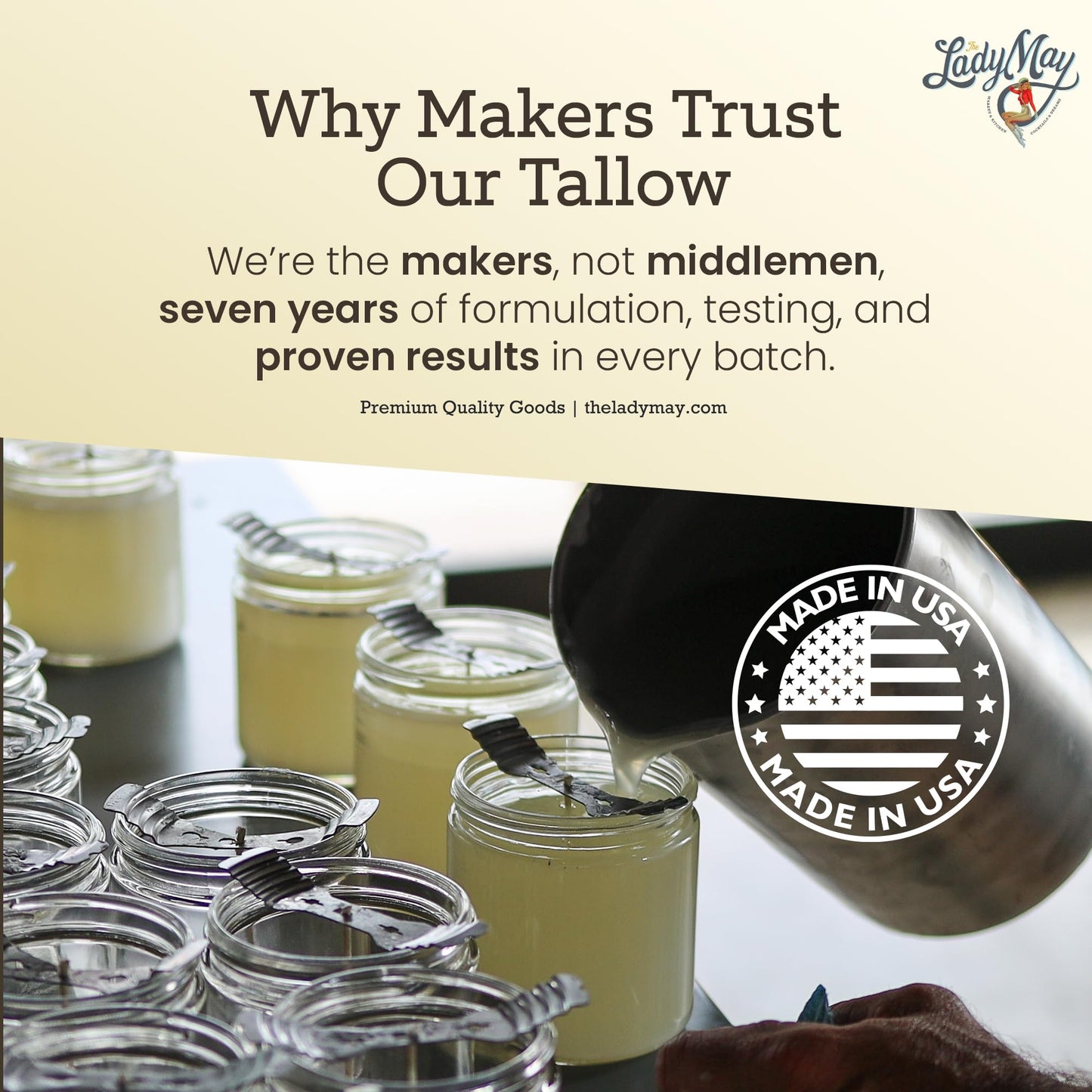 Bulk Grass-Fed Beef Tallow for Soap, Skincare & Candles, 16lbs Unscented Maker-Proven Quality Tallow