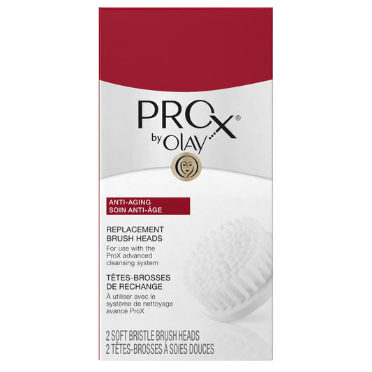 Olay ProX Face Brush Advanced Facial Cleansing System Replacement Brush Heads, 2 Count