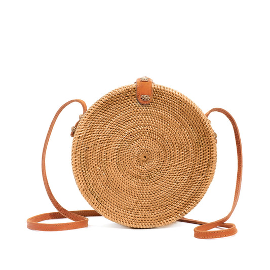 Novum Crafts Rattan Purse - Handmade Ata Straw Purse Wicker Woven Crossbody Bags - Cute Tan Brown Boho Beach Clutch and Handbags - Trendy Vacation…