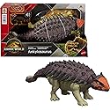Mattel Jurassic World Rebirth Wild Roar Dinosaur Toy, Posable Ankylosaurus Figure, Tail Controlled Head Butt & Multi Attack & Sound, Digital Play
