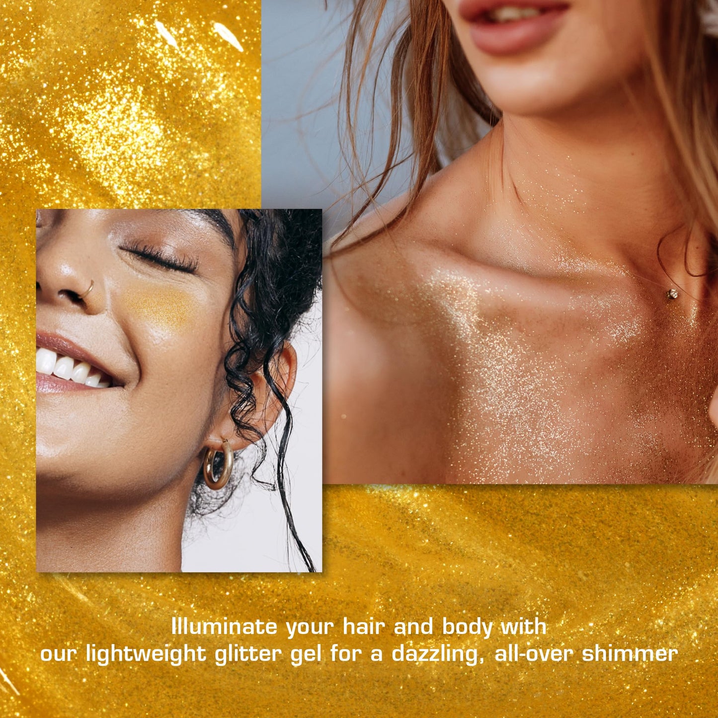 Red By Kiss Tintation Glitter Body and Hair Gel - Long Lasting Sparkle, Quick Drying, Waterproof for Events, Parties, Festival Rave, Prom