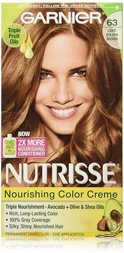 Garnier Nutrisse Haircolor Creme, Light Golden Brown [63] 1 Count