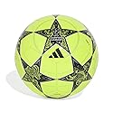 Adidas Unisex-Adult UEFA Champions League Club Soccer Ball, Solar Yellow/Black/Silver Metallic, 3