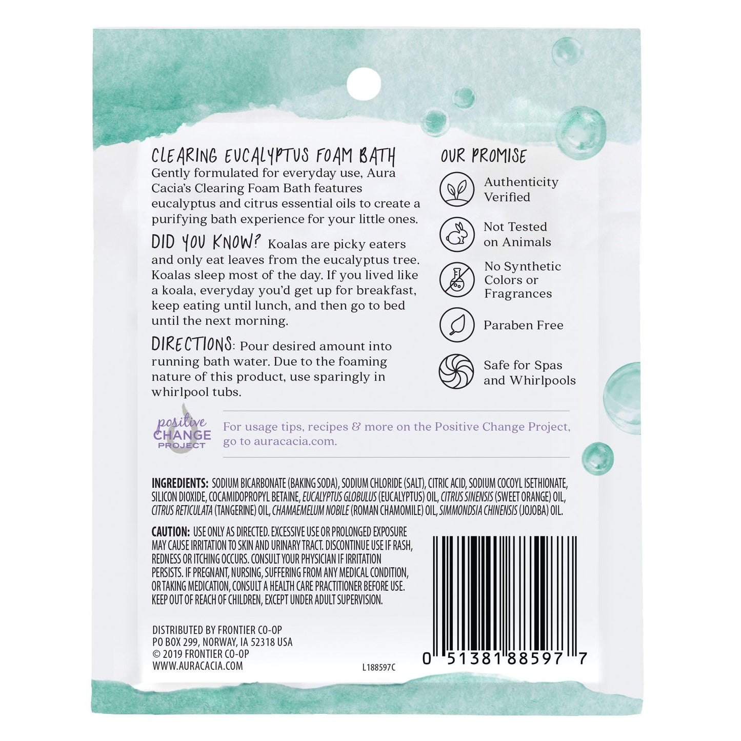 Aura Cacia Foam Bath for Kids, Eucalyptus and Citrus Essential Oils, Gentle Cleansing Bubble Bath for Kids, Paraben-Free | 2.5 Ounce (Pack of 1) Beauty & Personal Care Aura Cacia