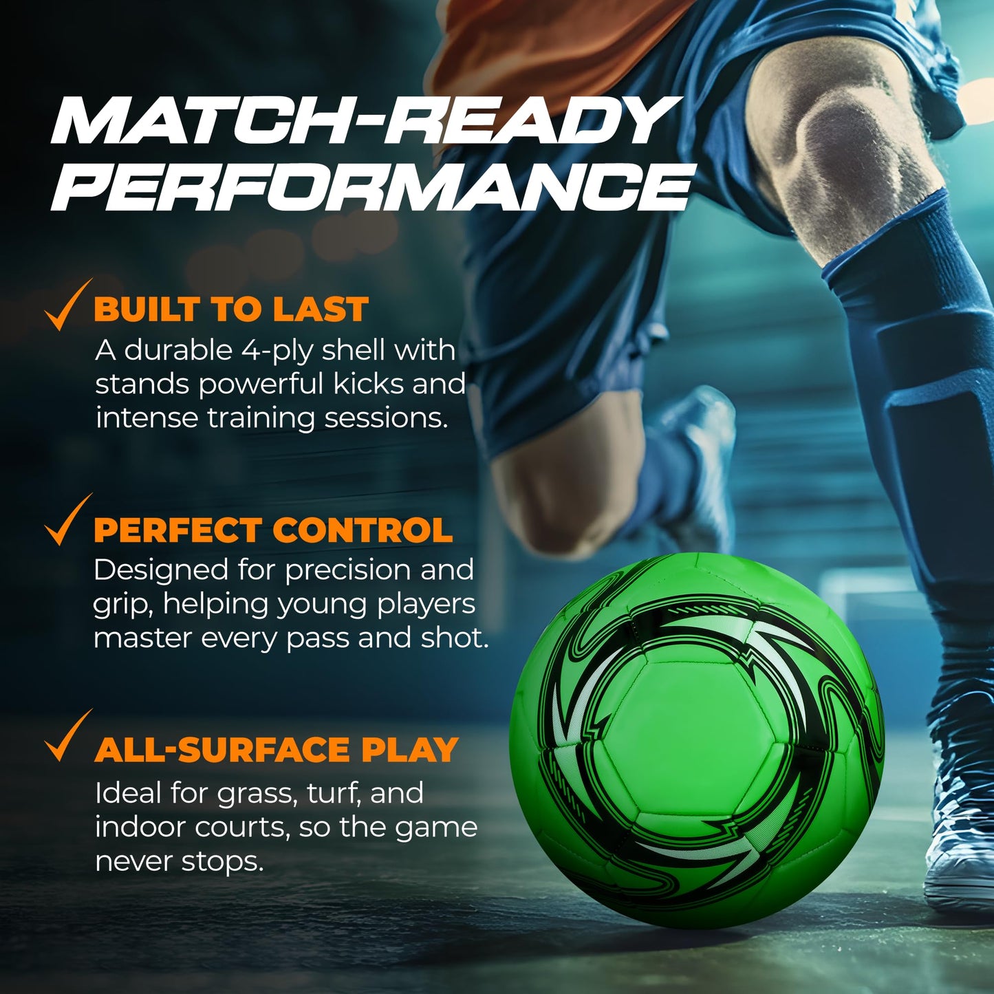 Western Star Soccer Ball Size 4- Official Match Weight - 5 Colors - Youth & Adult Soccer Players - Helix Design - Long-Lasting Construction…