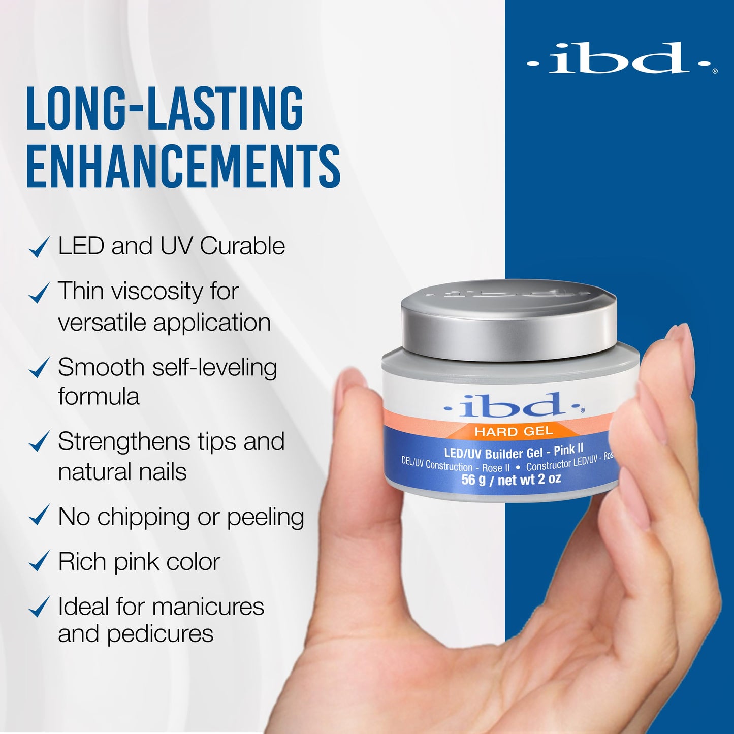IBD Hard Gel LED/UV, Builder Gel, Pink II, 2 oz Beauty & Personal Care IBD