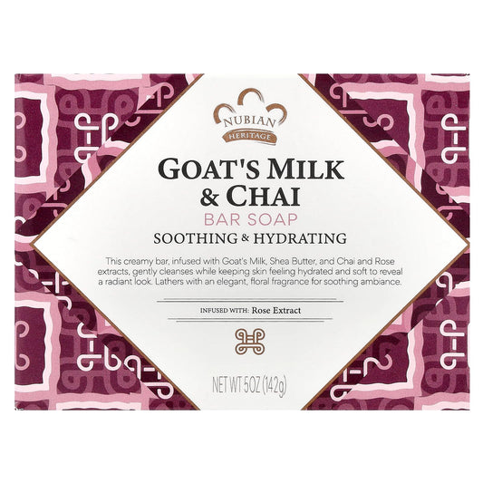 Nubian Heritage Goat's Milk & Chai Bar Soap, 5 oz (142 g) Beauty & Personal Care Nubian Heritage
