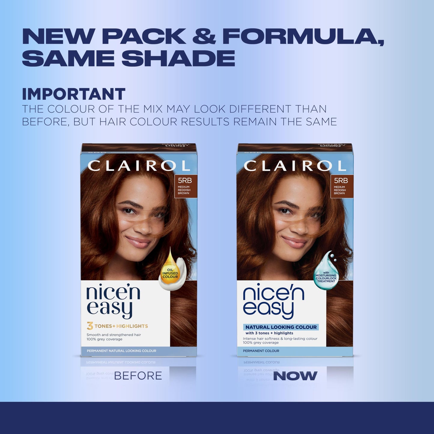 Clairol Nice'n Easy Permanent Hair Dye, 5RB Medium Reddish Brown | 100% Gray Coverage | Long?Lasting, Natural?Looking Color & Shine | Pack of 1