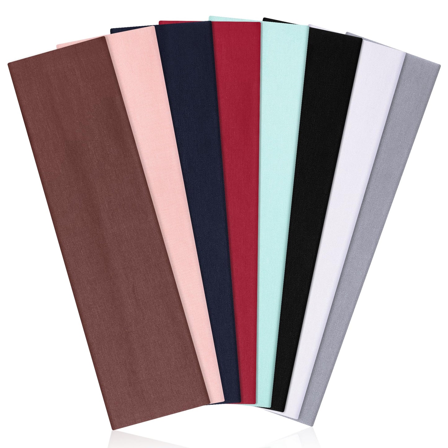 Ztomine Headbands for Women, 8pcs Stretchy Non Slip Soft Cotton Cloth Hair Bands for Sports, Workout, Yoga and Running Beauty and Personal Care Ztomine Default Title