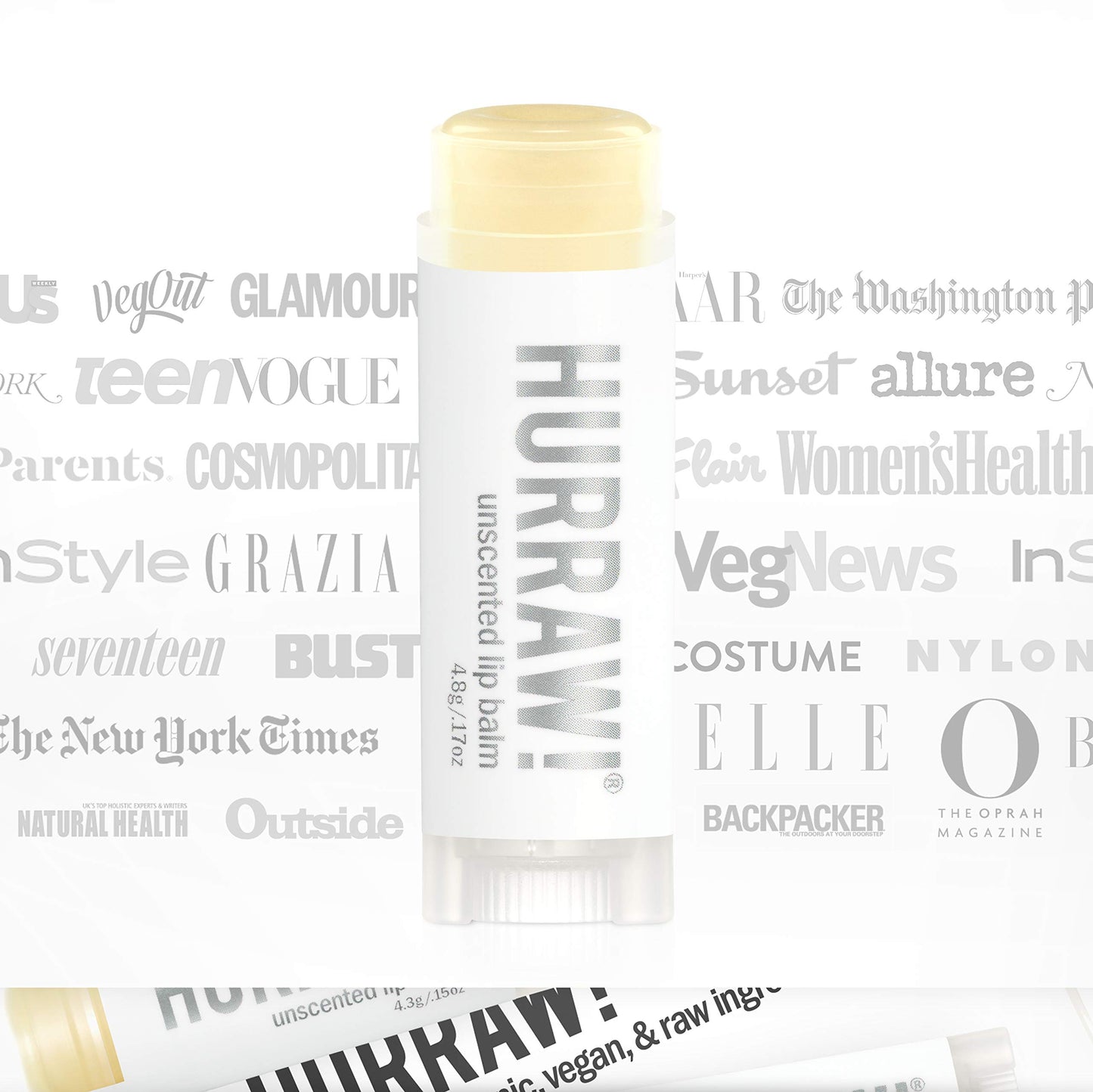 Hurraw! Unscented Lip Balm: Organic, Certified Vegan, Cruelty and Gluten Free. Non-GMO, 100% Natural Ingredients. Bee, Shea, Soy and Palm Free. Made