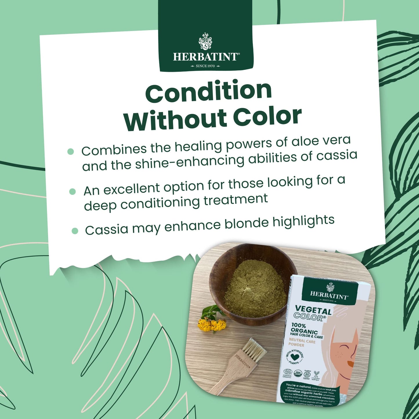 Herbatint Henna Color Organic Hair Care Treatment - Plant-Based Henna Powder & Herbal Formula - Vegan - Neutral Care - 3.5 oz