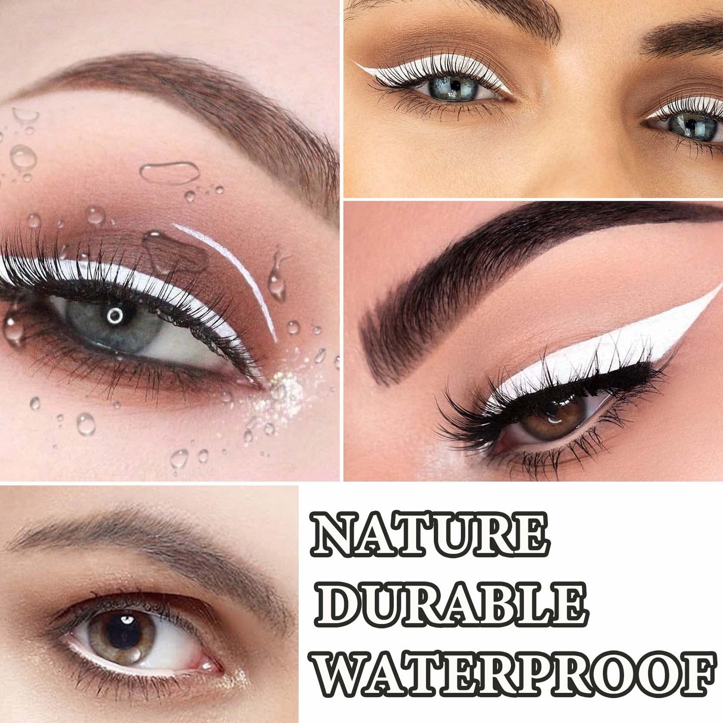 WENJLYJ 12 PCS White Eyeliner Pencils,Professional Long Lasting Waterproof Makeup Pencils,Highly Pigmented Inner Corner Eye Highlighter Eyeliner