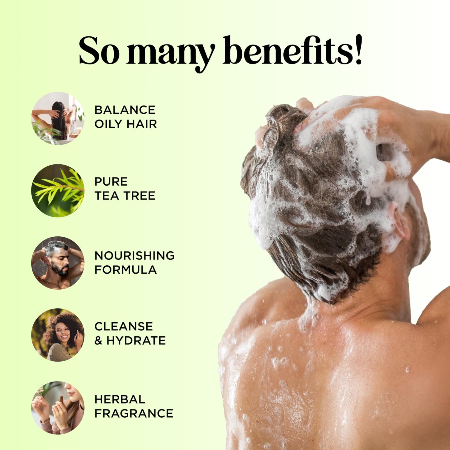 Tea Tree Shampoo and Conditioner Set - Sulfate Free Clarifying Shampoo and Conditioner for Oily Hair & Scalp Care with Cleansing Tea Tree Oil