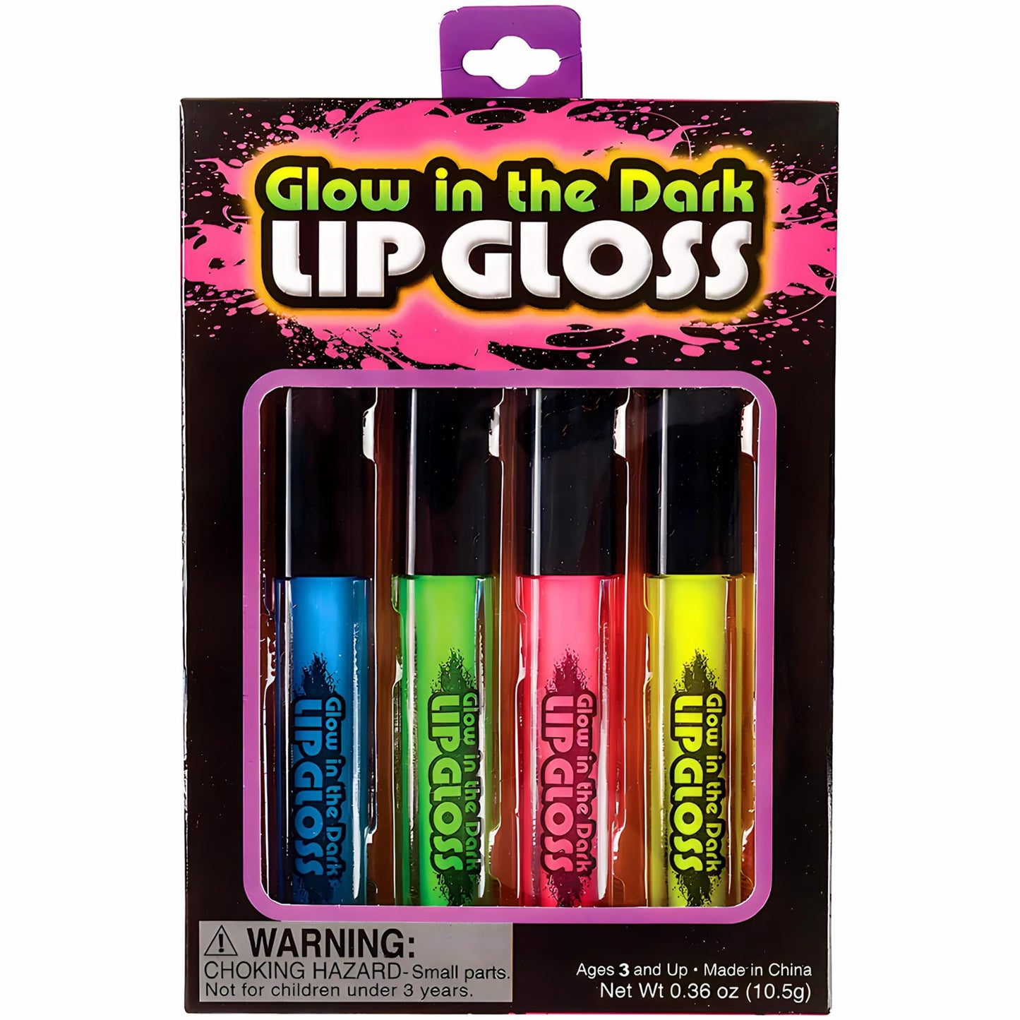 Rhode Island Novelty Assorted Color Glow In The Dark Lip Gloss (4)
