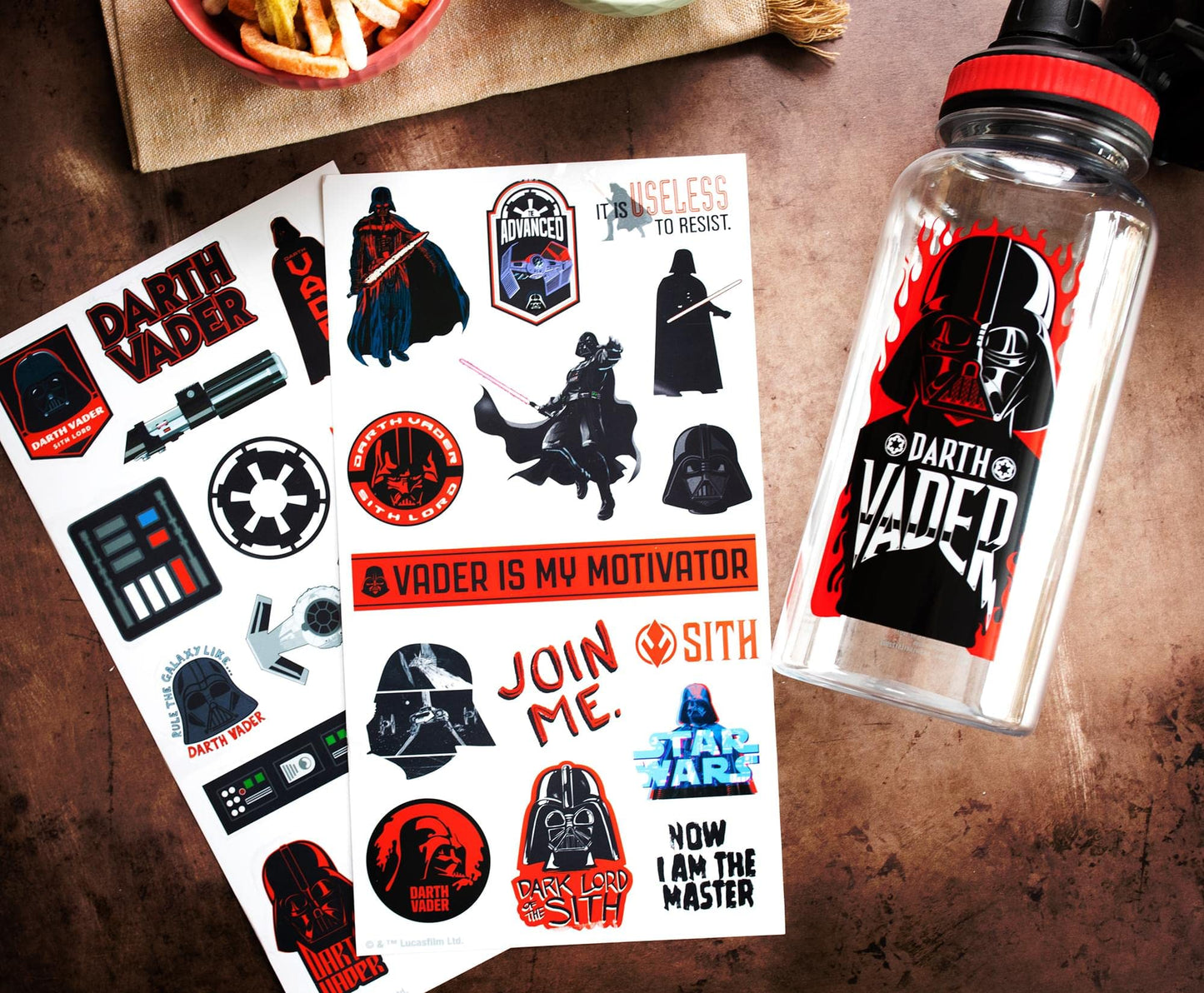 Star Wars Darth Vader Twist Spout Plastic Water Bottle Jug and Sticker Set For Personalizing | Holds 32 Ounces
