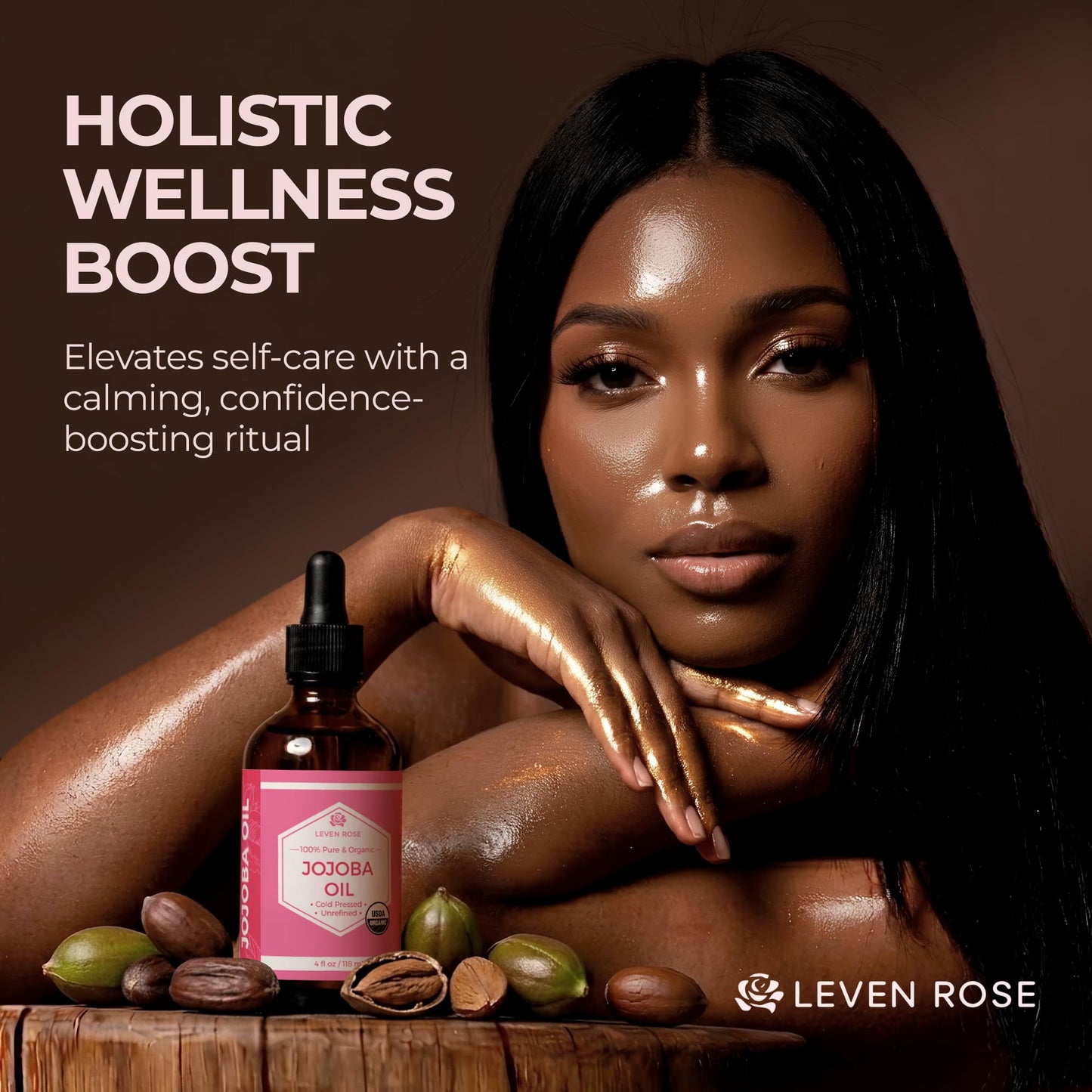 Leven Rose Jojoba Oil, Pure Cold Pressed Natural Unrefined Moisturizer for Skin Hair and Nails 16 Fl. oz Beauty and Personal Care Leven Rose